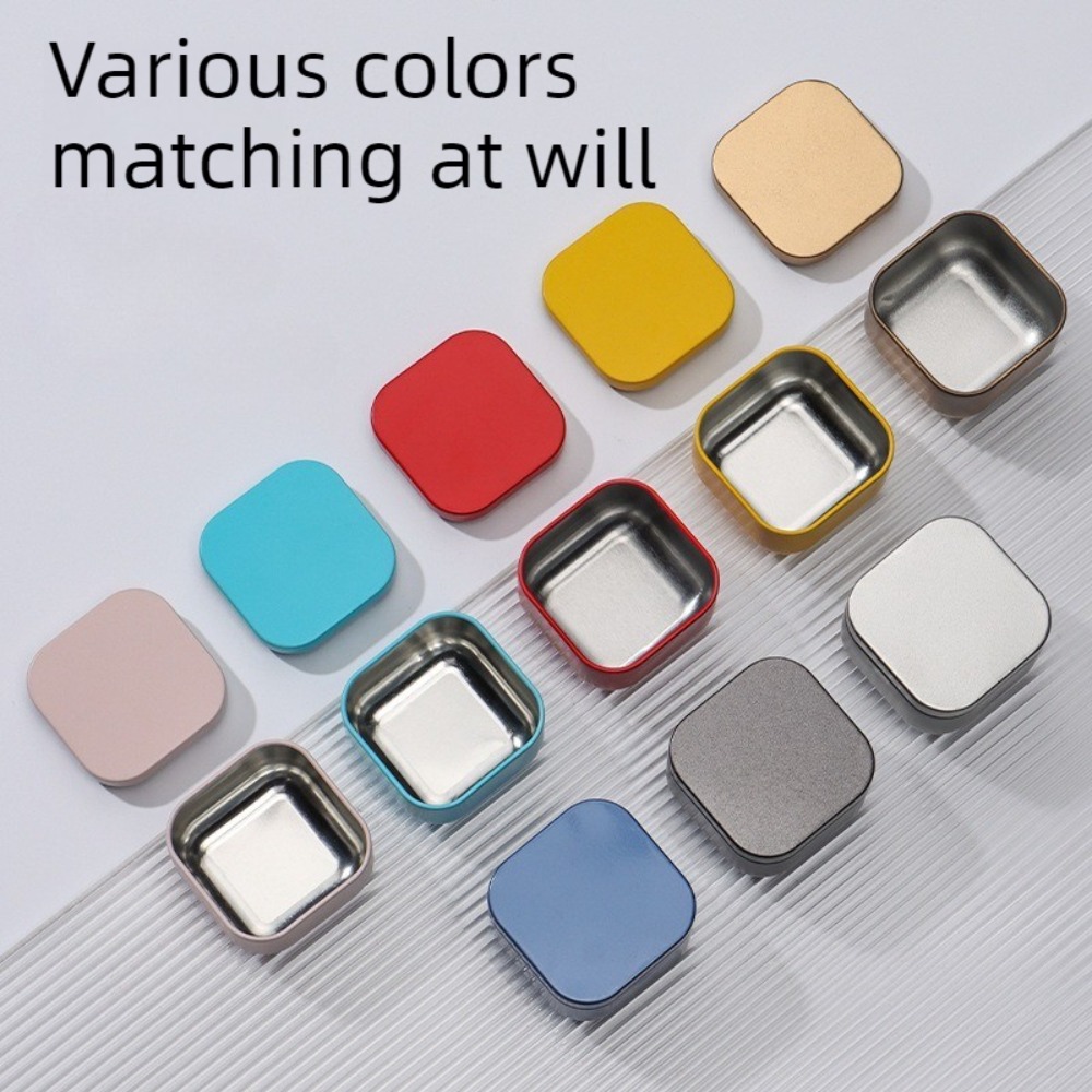 Tin Container Lid - 20PCS Potes de Metal Quadrados Vazios