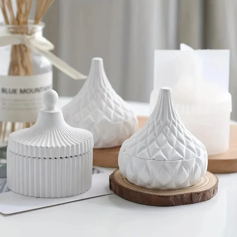 Candle Making Jars With Lids - 2 peças de molde de silicone