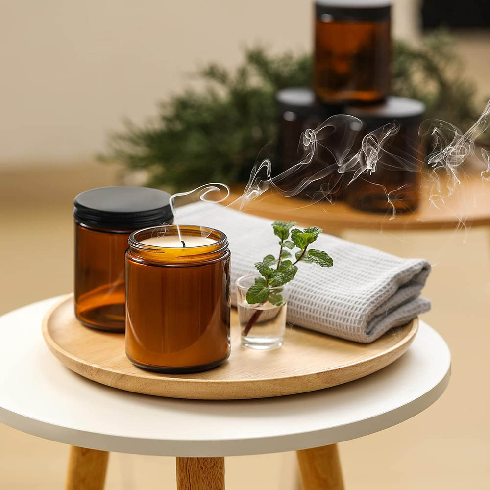 Frascos de Vidro Âmbar de 8oz  - Candle Making Jars With Lids avaliação e preço